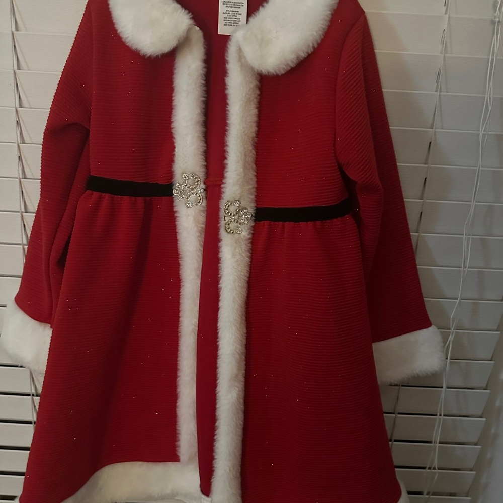 Blueberi Blvd Red Faux Fur Trimmed Coat girls size 8